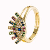 الإبداعية النحاس مطعمة الزركون هندسية الشفاه العين خاتم بالجملة Nihaojewelry main image 6