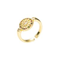 Retro Micro-inlaid Color Zircon Geometric Open Copper Ring Wholesale Nihaojewelry main image 6