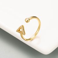 Creative Triangle Heart Copper Inlaid Zircon Adjustable Open Ring Wholesale Nihaojewelry main image 3
