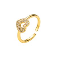 Creative Triangle Heart Copper Inlaid Zircon Adjustable Open Ring Wholesale Nihaojewelry main image 6
