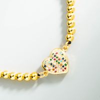 الأزياء الإبداعية مايكرو مطعمة الملونة الزركون القلب الأسود سلسلة النحاس سوار الجملة Nihaojewelry main image 4