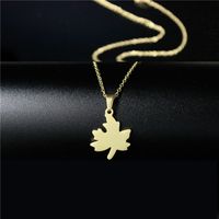 Wholesale Fashion Stainless Steel Leaf Heart Pendent Clavicle Chain Nihaojewelry main image 5