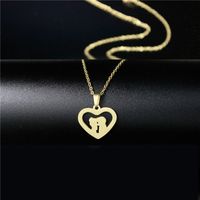 الجملة أزياء الفولاذ المقاوم للصدأ ورقة القلب معلقة الترقوة سلسلة Nihaojewelry main image 4