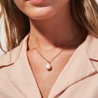 18k Mode Einzelne Perle Edelstahlkette Halskette Großhandel Nihaojewelry main image 3