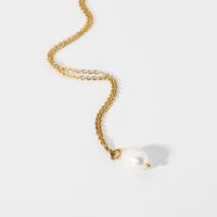 18k Mode Einzelne Perle Edelstahlkette Halskette Großhandel Nihaojewelry main image 5