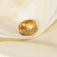 Wholesale Gold-plated Hollow Twisted Stainless Steel Ring Nihaojewelry main image 3