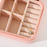 18k Simple Retro Mini Zircon Stainless Steel Necklace Wholesale Nihaojewelry main image 1
