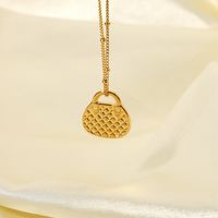 Wholesale Fashion 18k Gold-plated Stainless Steel Bag Pendant Necklace Nihaojewelry main image 4