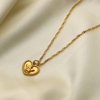 قلادة من الفولاذ المقاوم للصدأ قلب ملاك رومانسي بسيط 18 قيراط Nihaojewelry بالجملة main image 3