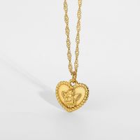 قلادة من الفولاذ المقاوم للصدأ قلب ملاك رومانسي بسيط 18 قيراط Nihaojewelry بالجملة main image 6