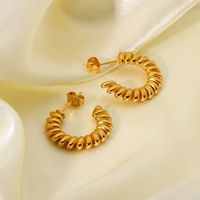 Wholesale Jewelry Spiral Twisted Stainless Steel Earrings Nihaojewelry main image 1