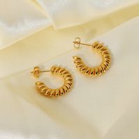 Wholesale Jewelry Spiral Twisted Stainless Steel Earrings Nihaojewelry main image 5