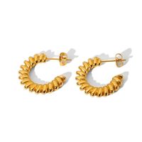 Wholesale Jewelry Spiral Twisted Stainless Steel Earrings Nihaojewelry main image 6