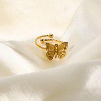 Wholesale Gold-plated Stainless Steel Butterfly Ring Nihaojewelry main image 3