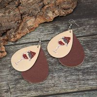 Wholesale Christmas Series Red Wine Leather Earrings Nihaojewelry main image 3