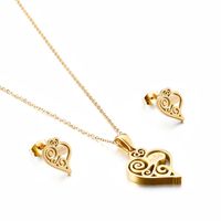 New Korean Fashion Stainless Steel Heart-shaped Hollow Letters Mama Sets Wholesale Nihaojewelry sku image 2
