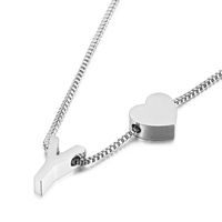 Europe Et En Amérique Croix Frontière Nouvelle Mode Tous-match Peach Coeur 26 Lettres Lettre D'amour Titane Acier Collier Fournir En Gros sku image 25