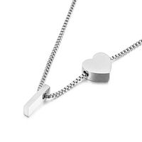 Europe And America Cross Border New Fashion All-match Peach Heart 26 Letters Love Letter Titanium Steel Necklace Supply Wholesale sku image 9