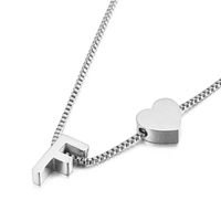 Europe And America Cross Border New Fashion All-match Peach Heart 26 Letters Love Letter Titanium Steel Necklace Supply Wholesale sku image 6