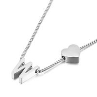 Europe And America Cross Border New Fashion All-match Peach Heart 26 Letters Love Letter Titanium Steel Necklace Supply Wholesale sku image 23