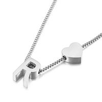 Europe And America Cross Border New Fashion All-match Peach Heart 26 Letters Love Letter Titanium Steel Necklace Supply Wholesale sku image 18