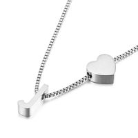 Europe And America Cross Border New Fashion All-match Peach Heart 26 Letters Love Letter Titanium Steel Necklace Supply Wholesale sku image 10