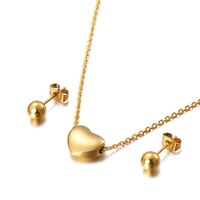 Titanium Steel 18K Gold Plated Ethnic Style Heart No Inlaid sku image 1