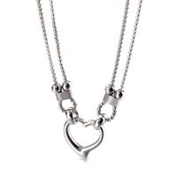 Titanium Steel 18K Gold Plated Fashion Polishing Heart Necklace sku image 2