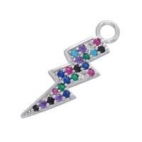 Wholesale Micro-inlaid Colored Diamond Lightning Pendant Nihaojewelry sku image 5