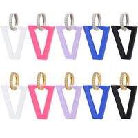 Spray Paint V-shaped Earrings Foreign Trade Paint Inverted Triangle Fluorescent Earrings V-shaped Earrings Cross-border Ve294 sku image 20