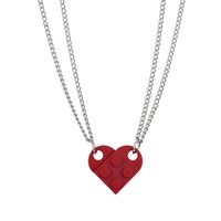Wholesale Jewelry Simple Style Heart Shape Alloy Resin Pendant Necklace main image 4