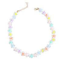 Fashion Colored Flower Bead Elastic Rope Bracelet Earrings Set Wholesale Nihaojewelry sku image 3