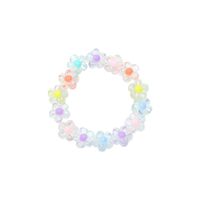 Fashion Colored Flower Bead Elastic Rope Bracelet Earrings Set Wholesale Nihaojewelry sku image 1