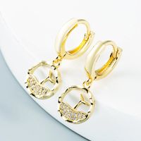 Vente En Gros Boucles D&#39;oreilles Creuses Sirène Pingouin Cuivre Plaqué Or Nihaojewelry sku image 1