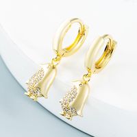 Wholesale Hollow Mermaid Penguin Copper Gold-plated Earrings Nihaojewelry sku image 2