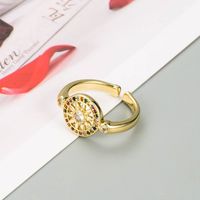 Retro Micro-inlaid Color Zircon Geometric Open Copper Ring Wholesale Nihaojewelry sku image 1