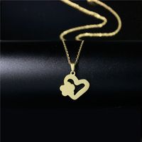 Wholesale Fashion Stainless Steel Leaf Heart Pendent Clavicle Chain Nihaojewelry sku image 13