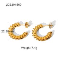 Wholesale Jewelry Spiral Twisted Stainless Steel Earrings Nihaojewelry sku image 1