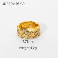 Wholesale Gold-plated Hollow Twisted Stainless Steel Ring Nihaojewelry sku image 2