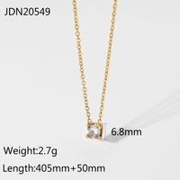 18k Simple Retro Mini Zircon Stainless Steel Necklace Wholesale Nihaojewelry sku image 1