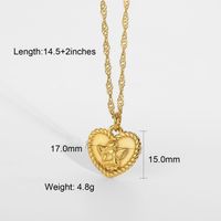 قلادة من الفولاذ المقاوم للصدأ قلب ملاك رومانسي بسيط 18 قيراط Nihaojewelry بالجملة sku image 1