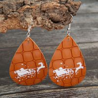 Wholesale Christmas Tree Letter Pu Double-sided Printing Earrings Nihaojewelry sku image 3