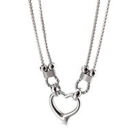 Titanium Steel 18K Gold Plated Fashion Polishing Heart Necklace main image 1