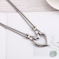 Titanium Steel 18K Gold Plated Fashion Polishing Heart Necklace main image 6