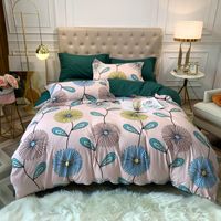 Large Version Flower Printing Brushed Bedding Four-piece Set Wholesale Nihaojewelry main image 2