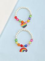 Simple Heart Rainbow Pendant Bracelet Wholesale Nihaojewelry main image 4