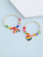 Simple Heart Rainbow Pendant Bracelet Wholesale Nihaojewelry main image 5