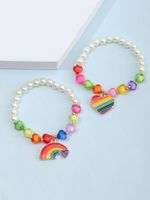 Simple Heart Rainbow Pendant Bracelet Wholesale Nihaojewelry main image 6