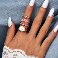 Fashion Color Drip Oil Alloy Ring Combination Wholesale Nihaojewelry main image 1