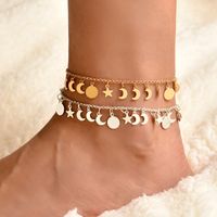 Fashion Crescent Disc Tassel Letter Multi-layer Anklet Wholesale Nihaojewelry main image 1